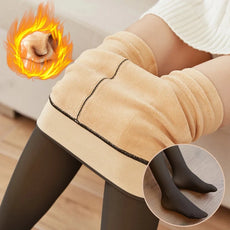 Winter Warm Thick Leggings Women High Waist Translucent Plus Velwet Skin Color